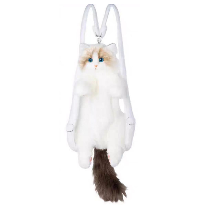 Realistic 3D Cat Backpack – Cute Plush Bag & Gift for Cat Lovers
