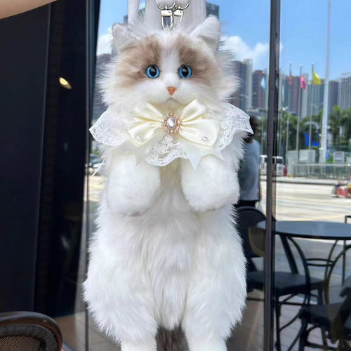 Realistic 3D Cat Backpack – Cute Plush Bag & Gift for Cat Lovers