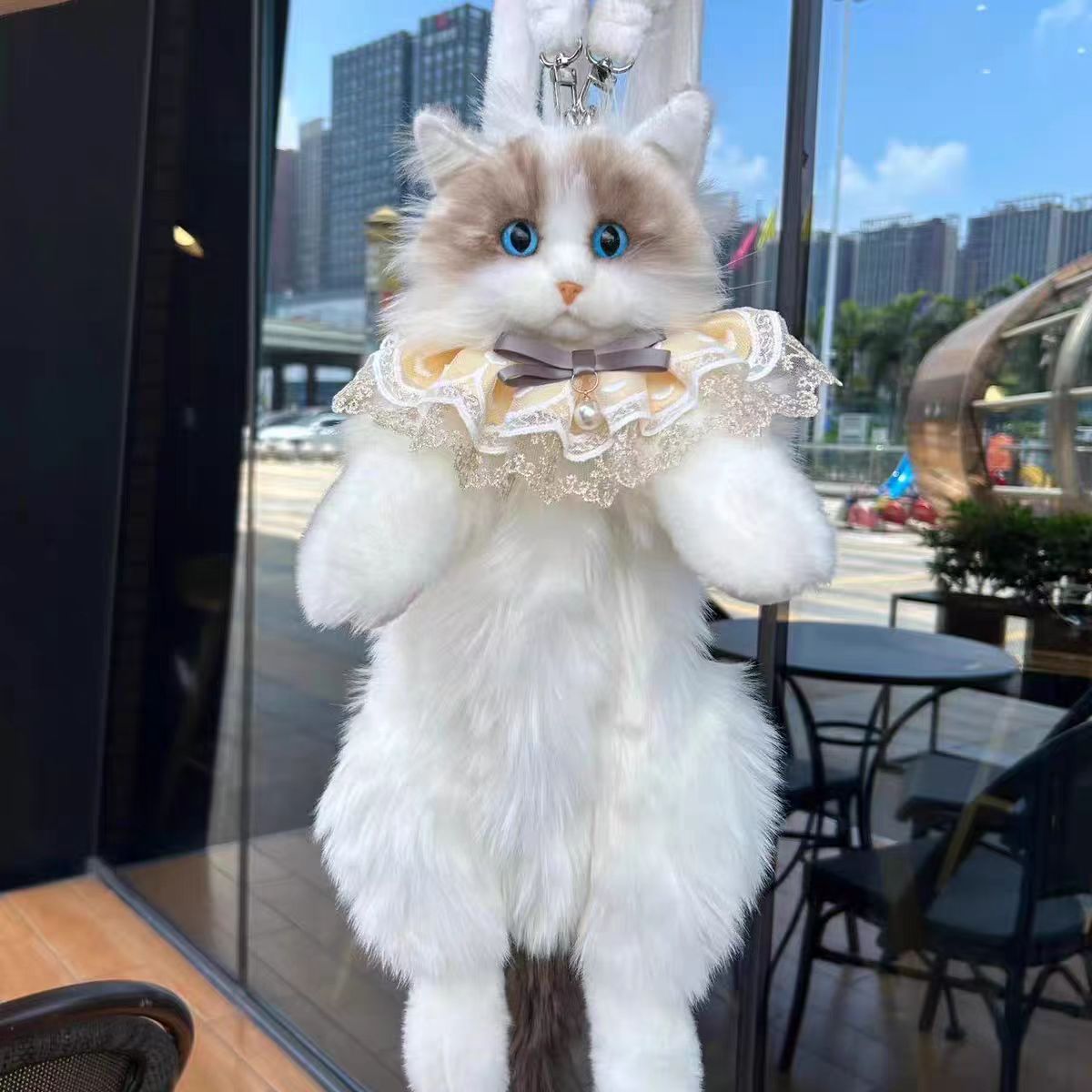 Realistic 3D Cat Backpack – Cute Plush Bag & Gift for Cat Lovers