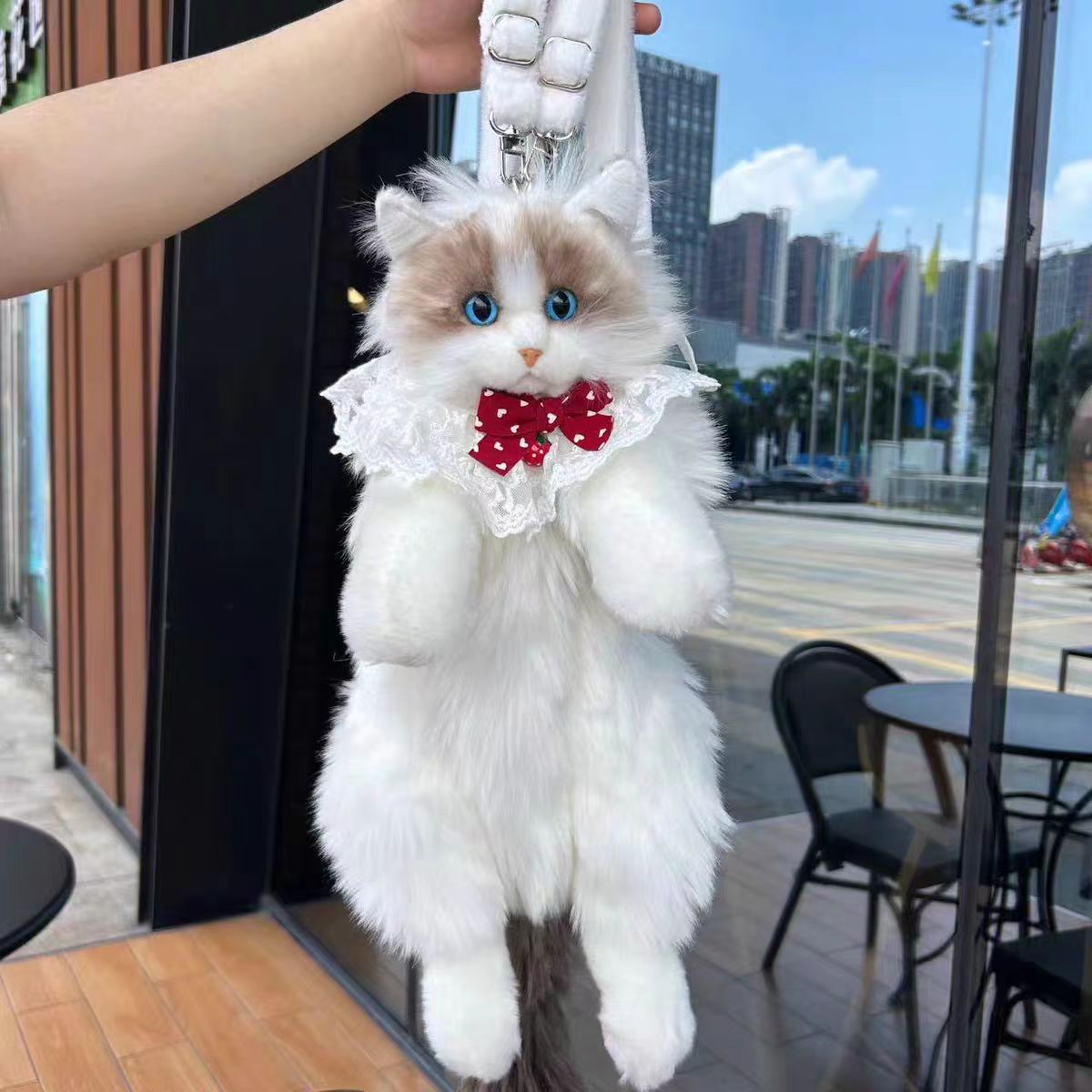 Realistic 3D Cat Backpack – Cute Plush Bag & Gift for Cat Lovers