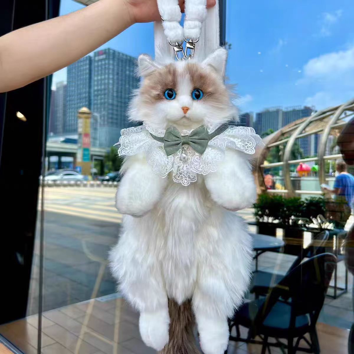 Realistic 3D Cat Backpack – Cute Plush Bag & Gift for Cat Lovers