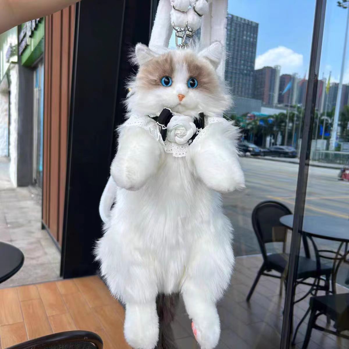 Realistic 3D Cat Backpack – Cute Plush Bag & Gift for Cat Lovers