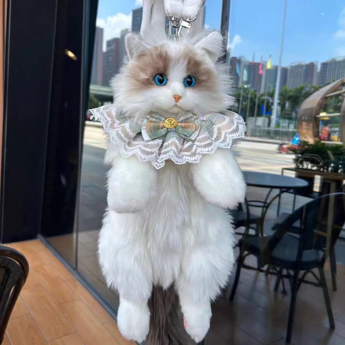 Realistic 3D Cat Backpack – Cute Plush Bag & Gift for Cat Lovers